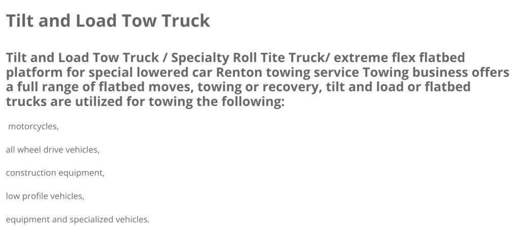 Tilt and Load Tow Truck